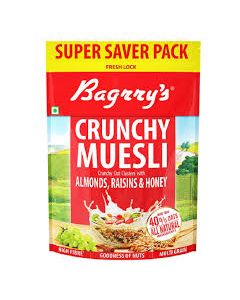 BAGRRYS CRUNCHY MUESLI ALMONDS RAISINS & HONEY 750GM