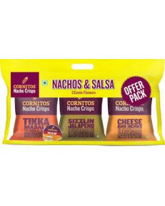 CORNITOS NACHO CRIPS PACK OF 3X30GM+SALSA DIP