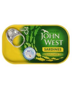 JOHN WEST SARDINES SUNFLOWER OIL 95GM