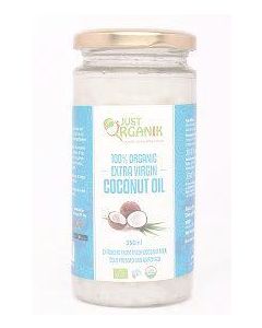 JUST ORGANIK 100% ORGANIC EXTRA VIRGIN COCONUT OIL 350ML