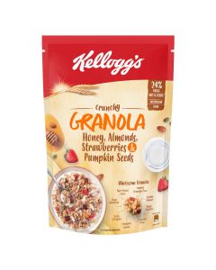 KELLOGGS CRUNCHY GRANOLA HONEY ALMONDS STRAWBERRIES & PUMPKIN SEEDS 450GM