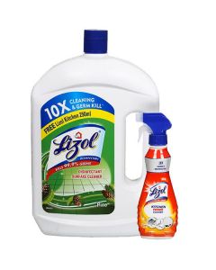 LIZOL DISINFECTANT SURFACE CLEANER PINE 2LTR+FREE KITCHEN CLEANER 250ML