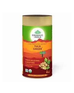 ORGANIC INDIA TEA TULSI GINGER JAR 100GM