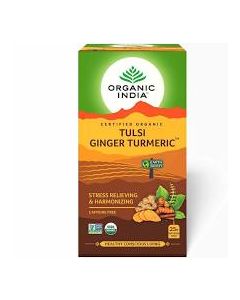 ORGANIC INDIA TEA TULSI GINGER TURMERIC 25BAGS