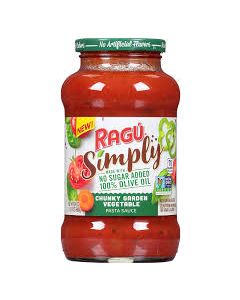 RAGU SIMPLY CHUNKY GARDEN VEGETABLE PASTA SAUCE 680GM