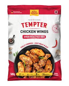 SWISS NATUREN OVEN ROASTED CHICKEN WINGS SMOKY BBQ 500GM