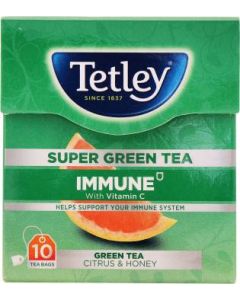 TETLEY SUPER GREEN TEA IMMUNE CITRUS & HONEY 10BAGS