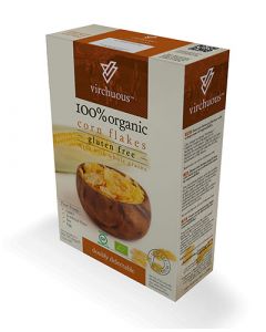VIRCHUOUS 100%ORGANIC CORN FLAKES GLUTEN FREE 375GM